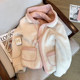 Sweet Korean wool lamb jacket women's 2022 autumn and winter new high-end color contrast hooded jacket baseball uniform