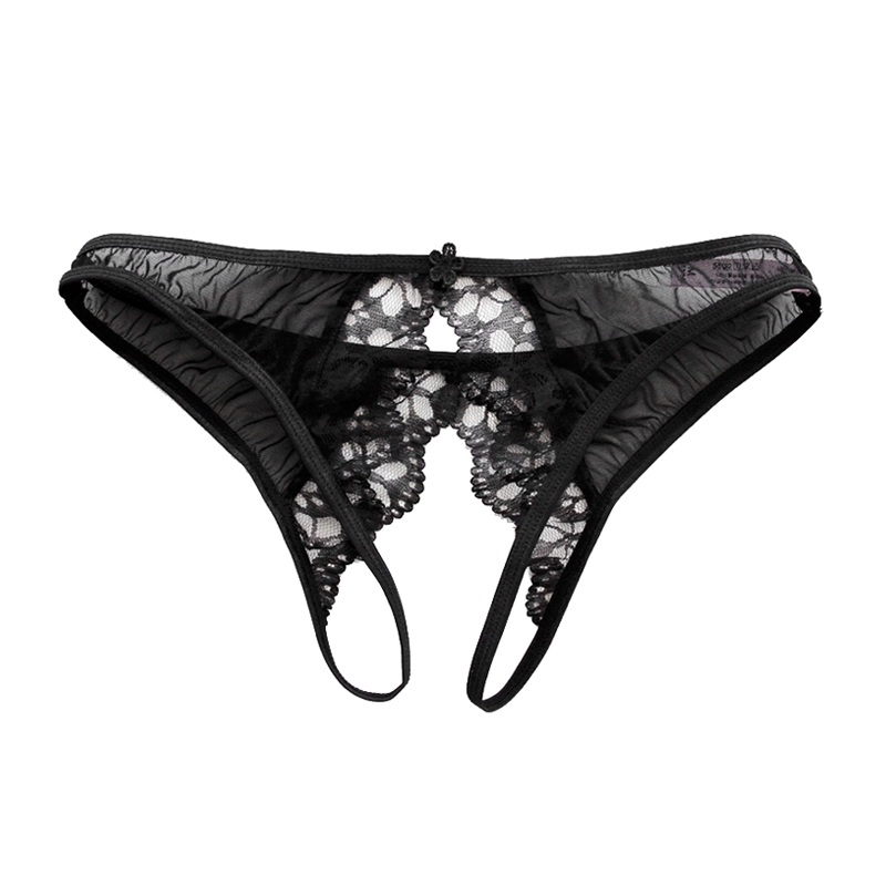 Romantic night couple black sexy seduction See-through lace free pants thong panties for women