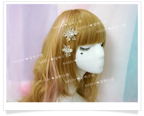 28 tay làm bông tuyết trong suốt kẹp tóc dây thừng Năm mới mềm mại chị gái Nhật Bản và Hàn Quốc bông tuyết trâm cài tóc Harajuku kẹp tóc cho bé gái