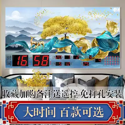 Digital perpetual calendar electronic clock Wall big time 2021 new wall clock living room household wall hanging watch lamp