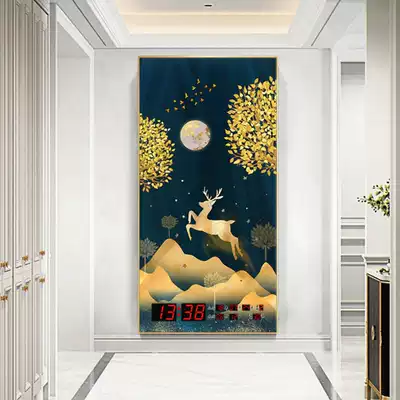 2021 new vertical digital electronic perpetual calendar home living room entrance landscape wall hanging fashion clock