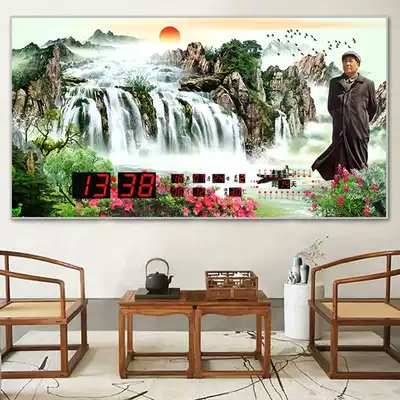 2021 New Mao Chairman Mao portrait hanging wall digital calendar electronic clock calendar wall hanging home living room clock