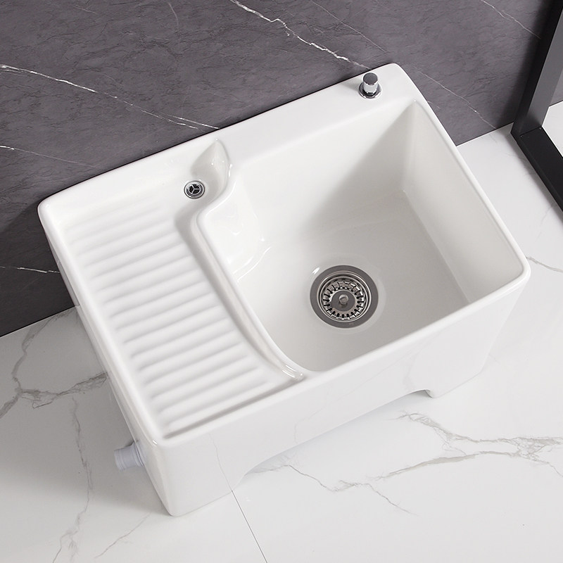 Strap with washboard Mop Pool Laundry Basin Integrated Ceramic Home Balcony Tug Tub Mopping Pool Dressing Room Add High Foot