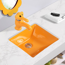 Kindergarten Childrens in-stage tub Ceramic Cartoon Color Washbasin Embedded Outdoor Wash Wash Wash Pool Table Special