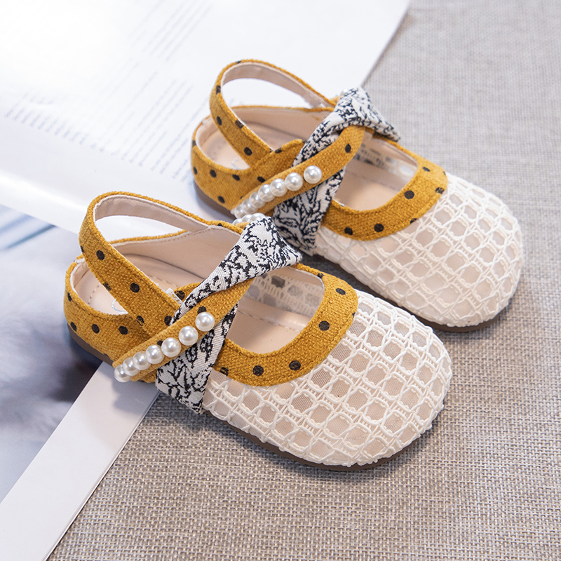 Girls' Korean-Style Sweet Summer Princess Shoes for Children, 2026 Summer New Soft-Soled Lightweight Closed-Toe Sandals for Girls