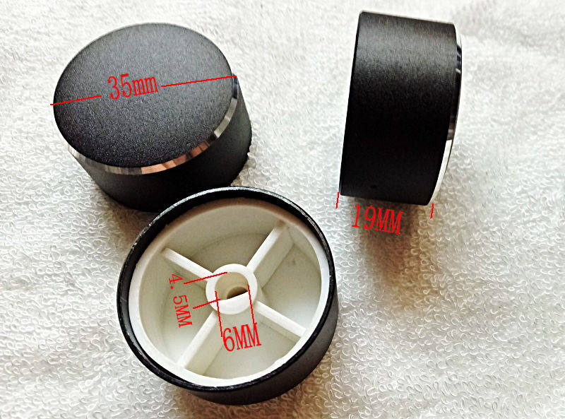 黑色半圆柄旋钮35*19MM弧面 音量旋钮旋钮帽D轴电位器旋钮磨砂壳