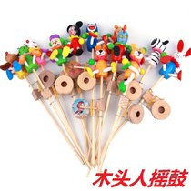 Childrens toy Gift Animals Puppets Hand Puppet Hand Drum Big Pure Wooden Heads Shake Drums To Spread Temple Goods Source Hot Sell