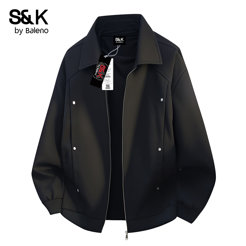 Baleno Benny Lu Lapel American-Style Black Cool Jacket Spring New Versatile Wear-Resistant Structured Men's Coat