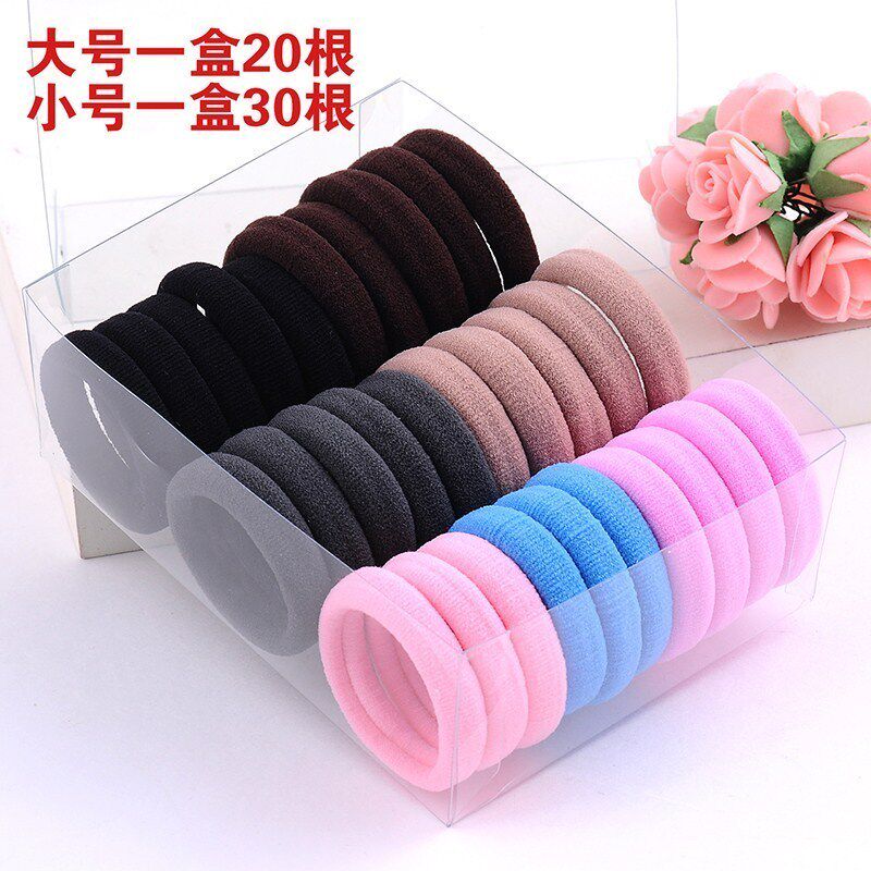 Rubber Band Hair Circle Korea Hair Ring Brief Leather Kit Adult Black Zal Hair Japan-Japan Edition plus coarse and durable leather ring