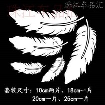 Car stickers 3d three-dimensional creative personality occlusion size scratches Casual Universal black and white feather Waterproof reflective