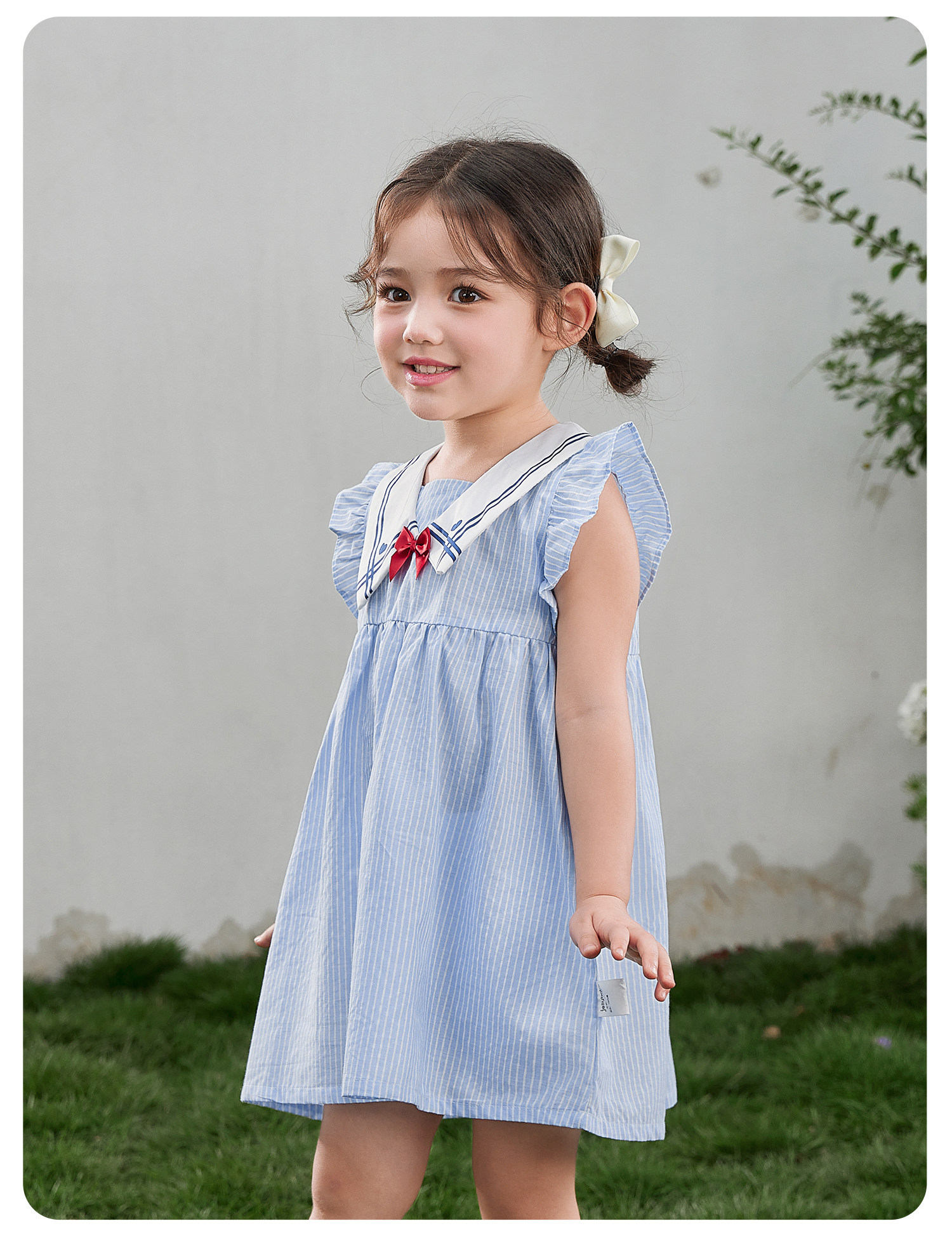 Jellybaby Girls' Dress Pure Cotton Summer Princess Dress New Style Kidsren's Preppy Style Baby Girl Summer Dress — 22