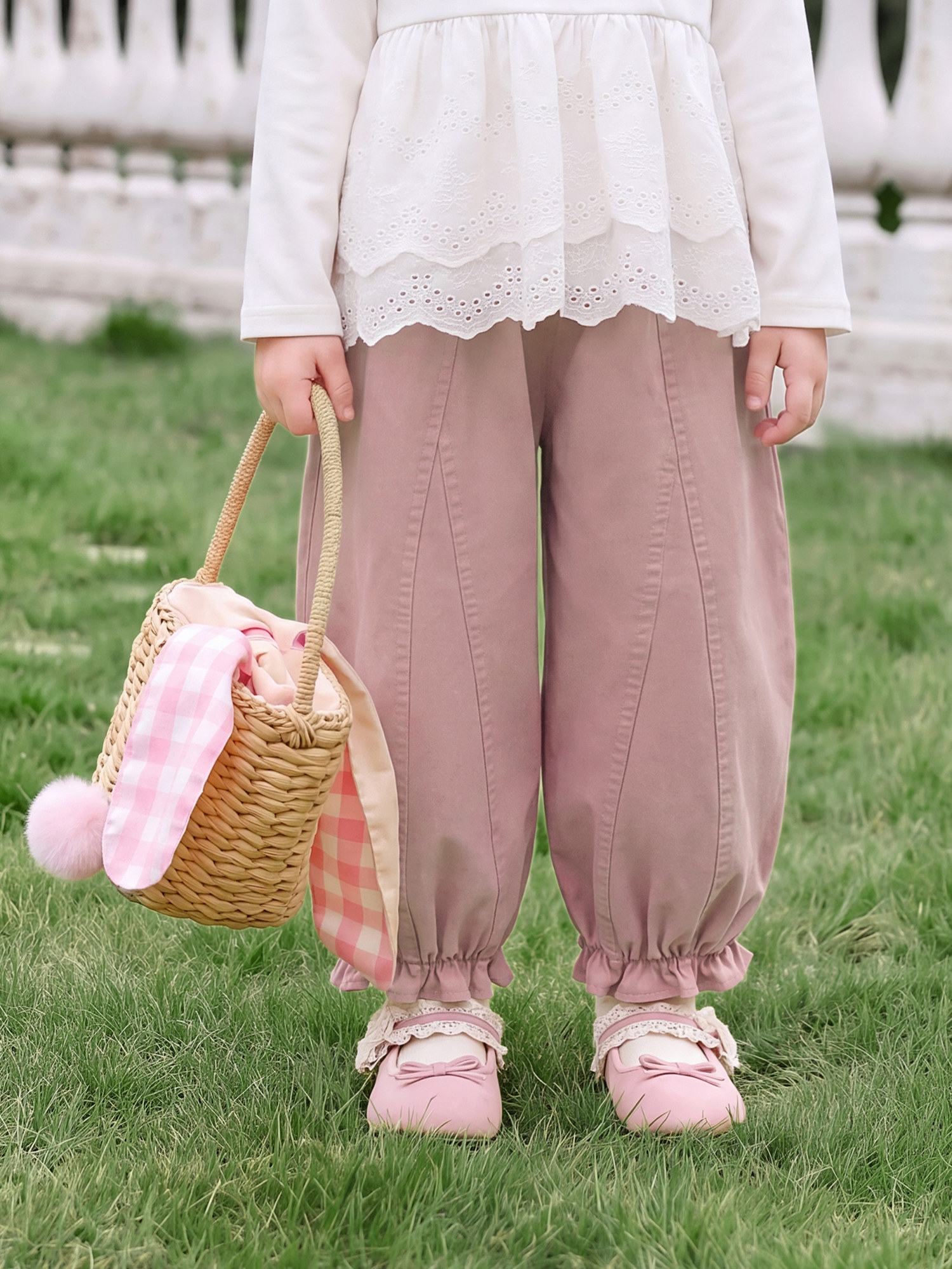 jellybaby女童裤子夏薄款2026新款休闲长裤小儿童宽松宝宝防蚊裤 — 36
