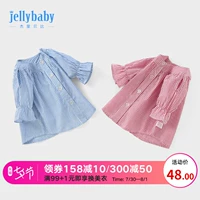 Áo sơ mi bé gái 3 tuổi mùa xuân và áo sơ mi dài tay cotton nhỏ bé mùa thu váy bé gái 1-5 - Áo sơ mi sơ mi đẹp cho bé trai