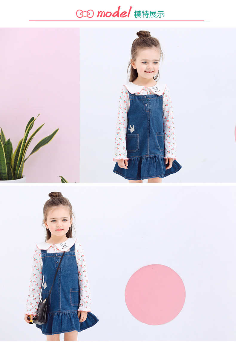 Váy bé gái denim 0-1 váy trẻ em một tuổi mùa thu và mùa đông Váy bé gái mùa xuân và mùa thu 5 váy bé gái đầm be gái 9 tuổi