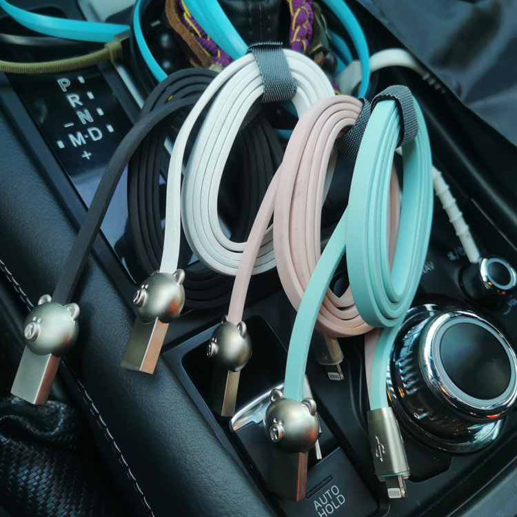 Cute little bear data line Apple Android Huawei Type-c phone charging line