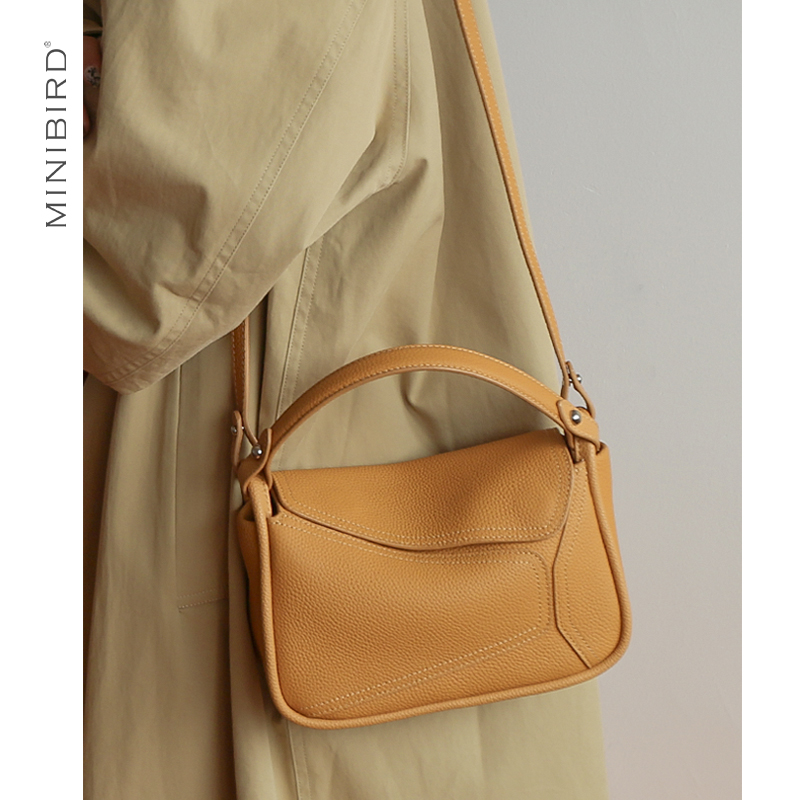 包包女包2025新款真皮几何包头层牛皮小众枕头包单肩斜挎包小包包