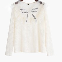 Shang Show Big Code Womens Dress 2022 Spring New Fashion Womens Clothing Loose Long Sleeves Slim Lace Blouses