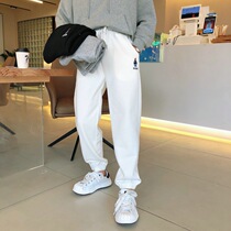 Shang Show Big Code Womens Dress 2022 Spring Cotton Small Bear Sports Pants Woman Fat Mm Display Slim Casual Pants Loose Type Small Leggings Pants