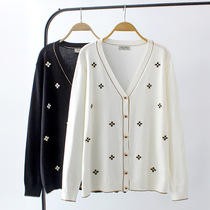 Fashion Show Big Code Womens Dress 2022 Spring New Fat MM Sensible Slim Fit Knit Jacket 100 Hitch Casual Sweater Cardiovert