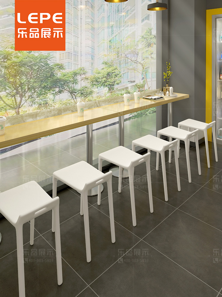 Lepstick supermarket milk tea shop bar desk bar desk with high chair bar stool high footstool, desk container wholesale
