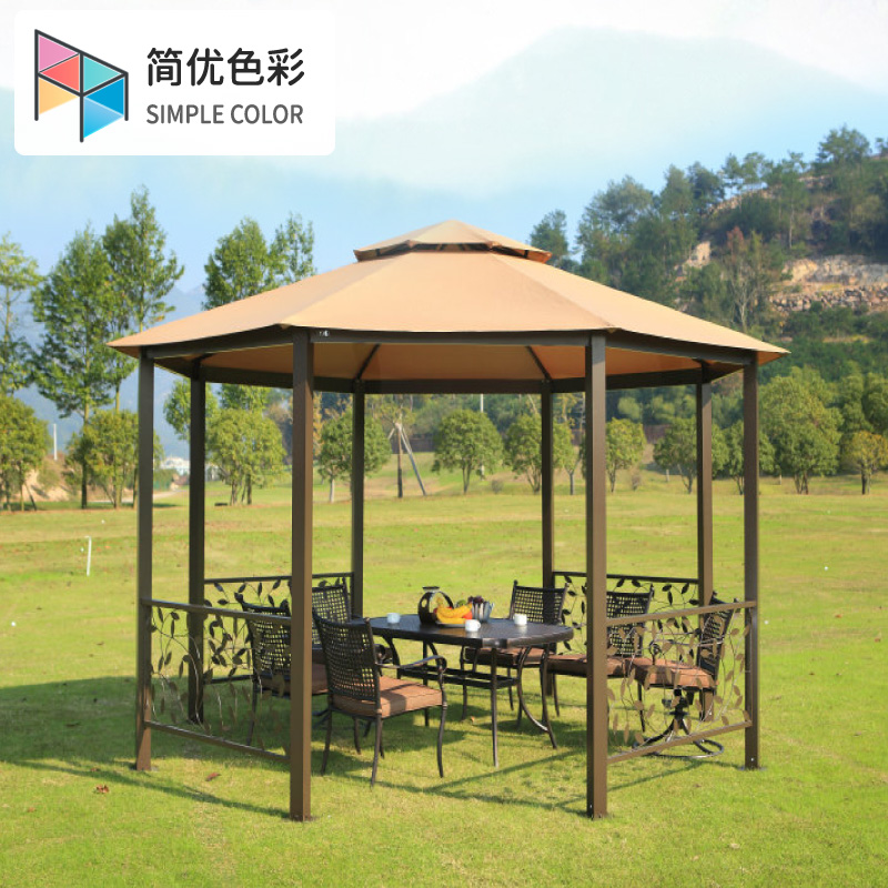 Pavilions Outdoor Cool Pavilions Courtyard Villa Leisure Eight Corner Pavilions Garden Tea Water Kiosk Rain-proof sunscreen Cool Tent