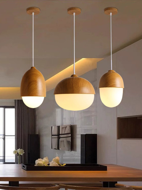 Modern simple creative personality single-head glass nut restaurant chandelier Nordic style bedroom bedside dining table bar lamp