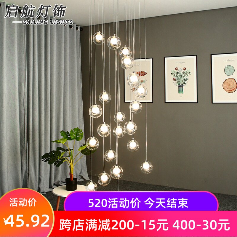 Modern minimalist Nordic Guest Hall Lights duplex staircases Long chandeliers Swivel Staircases Lamps shop window lamps