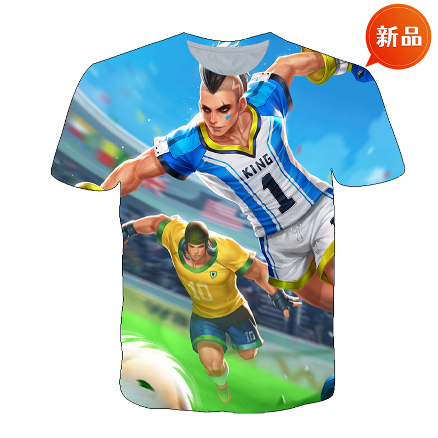 Glory of Kings 半袖Tシャツ 男女兼用 10代 学生 サマーTシャツ マルコポーロ グリーン 黄忠 宮本元毛