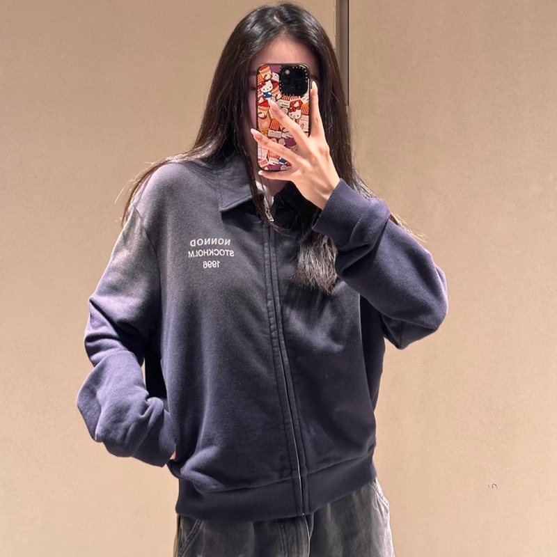 Nonnod 26Fw Ac Style 1996 Vintage Retro Casual Zipper Lapel Jacket Unisex Nonnod 26Fw Ac Style 1996 Vintage Retro Casual Zipper Lapel Jacket Unisex