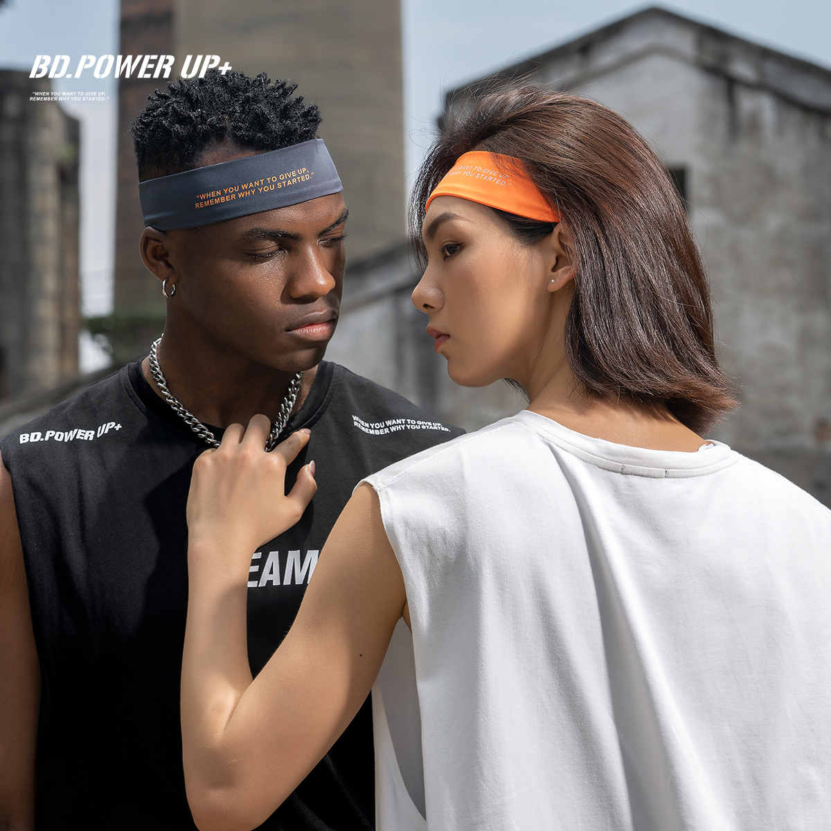 BD. POWER UP + Stretch Quick-Dry Fitness Exercise Headband Sweat Absorbing Yoga Running Turban Men Summer Thin