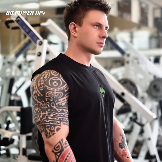 BD Bodybuilding Station Master Nikita Broccoli Sports Vest Fitness Running Knitted Cotton Vest Men's Trendy Loose