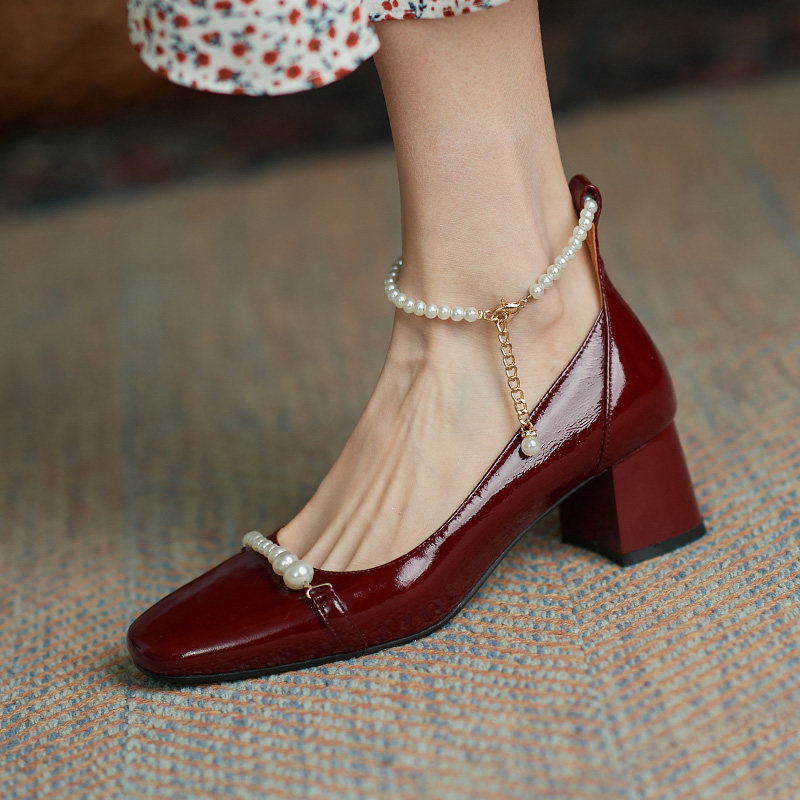 Gairier French pearl button ~ 2022 new coarse heels of the new piece of raw heels