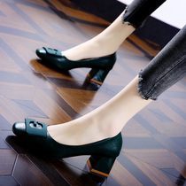 GAIAIER Korean version of things ~ 2022 new coarse heel square head high heels heels with womens single shoes