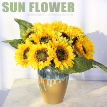 Sunflower simulation flower bouquet ornaments high-end Nordic decoration fake flowers living room flowers outdoor photo props holding flowers