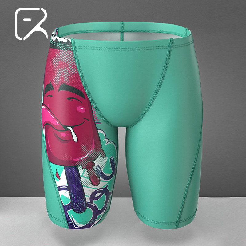 Flying Fish Swimming Pants Men's Boomer Fashion Men's Swimsuit Long Version Swimsuit Personality 2021 New 50% Guys Swimming Trunks