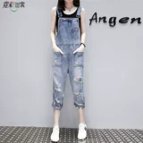 Джинсовый комбинезон, летние модные штаны, в корейском стиле, подходит для подростков, 2021 года, по фигуре