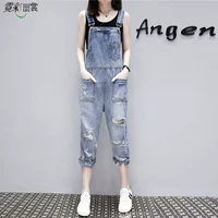 Джинсовый комбинезон, летние модные штаны, в корейском стиле, подходит для подростков, 2021 года, по фигуре