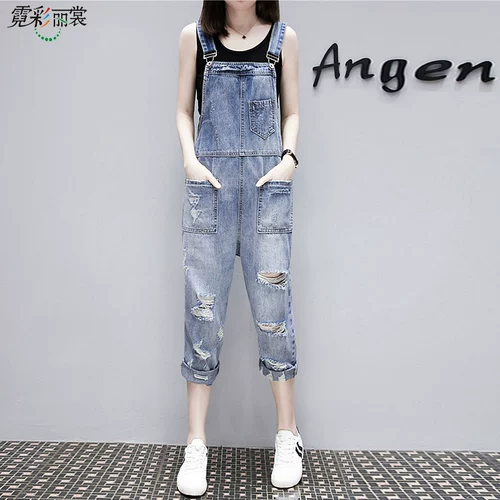 Джинсовый комбинезон, летние модные штаны, в корейском стиле, подходит для подростков, 2021 года, по фигуре