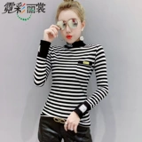 Осенний весенний базовый приятный телу лонгслив, коллекция 2021, в западном стиле, облегающий крой