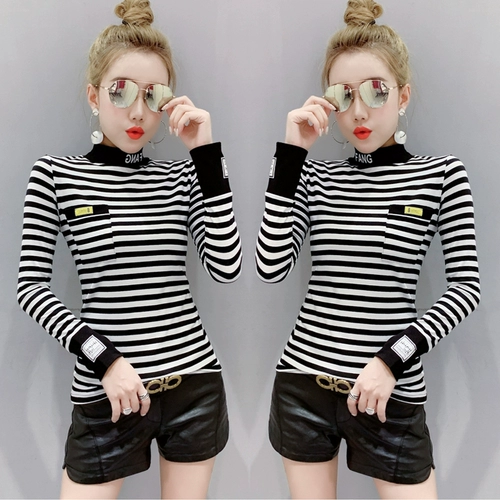 Осенний весенний базовый приятный телу лонгслив, коллекция 2021, в западном стиле, облегающий крой