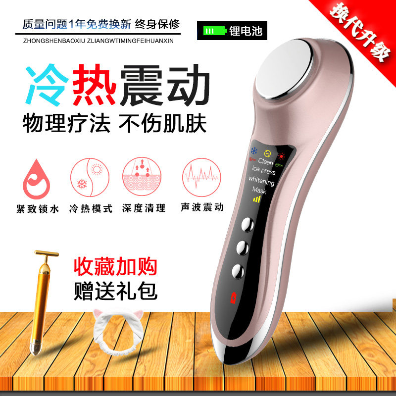 温冷式プラスマイナスイオンフェイシャルエッセンス輸入マッサージ輸出引き締め振動スキン若返り家庭用美容機器