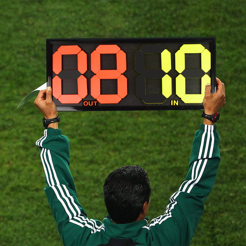 Football replacement double digit four double-sided flip-plate football match referee equipped with football scoreboard
