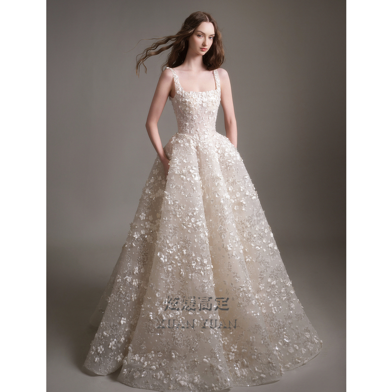 Li Xiaoran's Same Style Performance Evening Dress 2026 New High-End Banquet Adult Ceremony Graduation Long Dress Light Wedding Dress