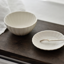 -Taoyuan Daily-Cheese White Chamomile Snack Dish Tea Bowl Tea Bowl of New Shea