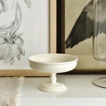 -Taoyuan Daily-White Porcelain High Foot Refreshment Tray Ash Items Display Pan Whole Handmade