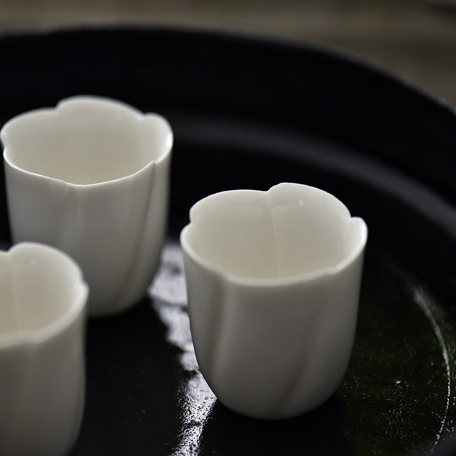 -Taoyuan Daily-Sweet White Glaze Belllan Cup Gluten Porcelain Cup Clear Wine Taster White Porcelain