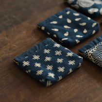 -Taoyuan daily-grass and wood dyed coin wallet collection lipstick bag Japanese imported fabric