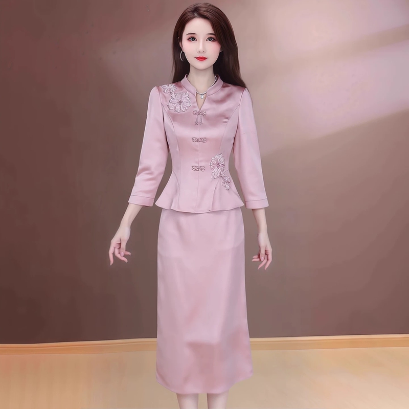New Chinese-Style Elegant Suit for Women, 2026 Autumn New Model, Mother's Clothing, Dignified and Elegant, Age-Reducing Skirt Two-Piece Set New Chinese-Style Elegant Suit for Women, 2026 Autumn New Model, Mother's Clothing, Dignified and Elegant, Age-Reducing Skirt Two-Piece Set