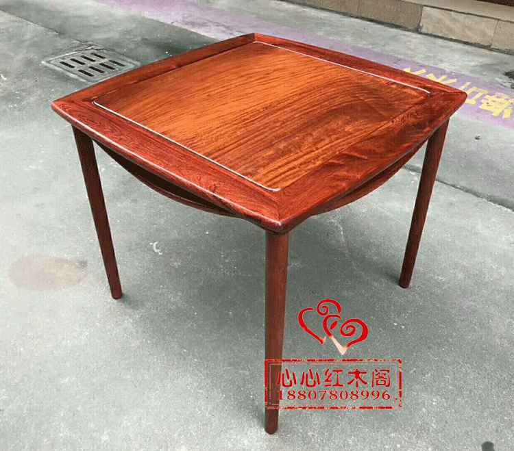 товар из китая 缅甸花梨南官帽椅四方桌/大果紫檀独板生磨休闲棋牌桌 古典红木