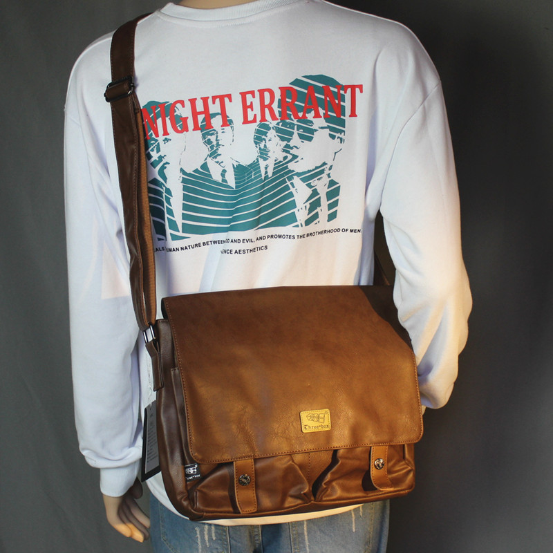 Europe and America Chauded satchel satchel satchel bag Han version genuine leather single shoulder bag men's shoulder bag big bag leisure travel bag briefcase briefcase